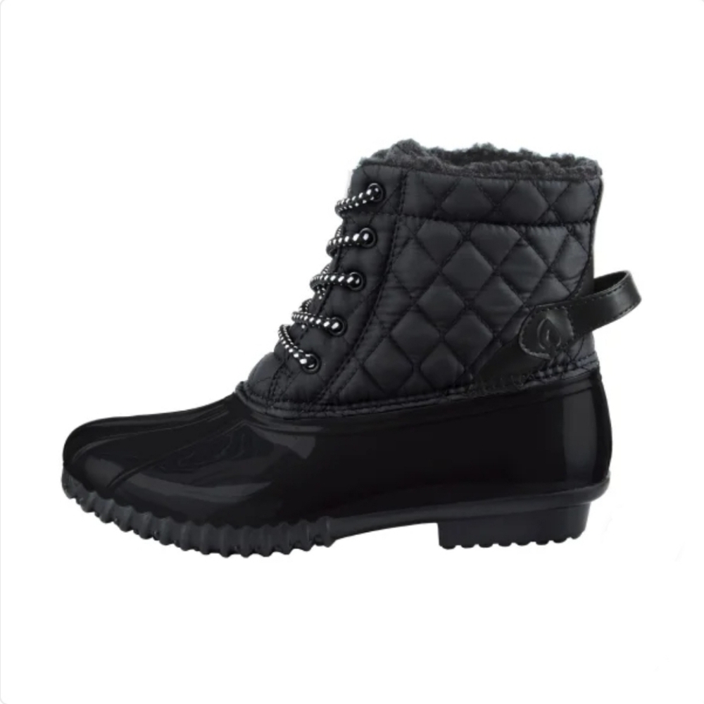 Sporto Women's Quilted Lace-Up Winter Duck Boots Black NIB - Picture 2 of 5